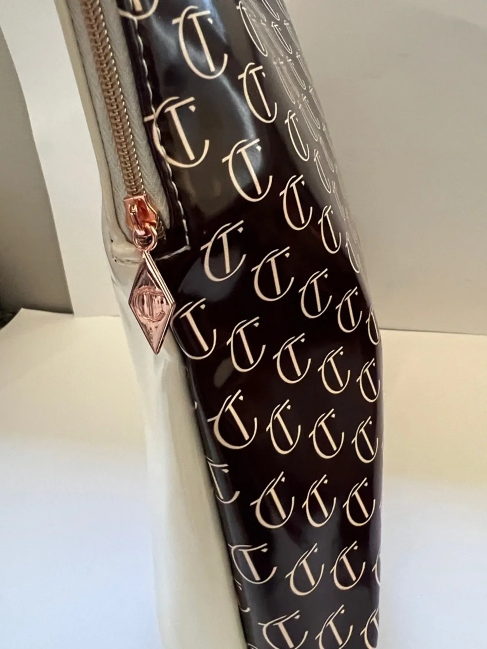 Charlotte Tilbury XL Cosmetic Zip Makeup Pouch Bag Darling, Get Your Glow On!